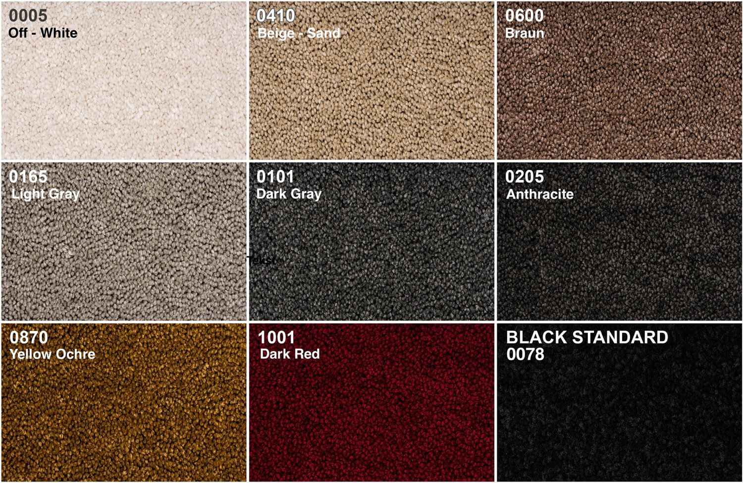 Verschillende kleuren pianocarpet